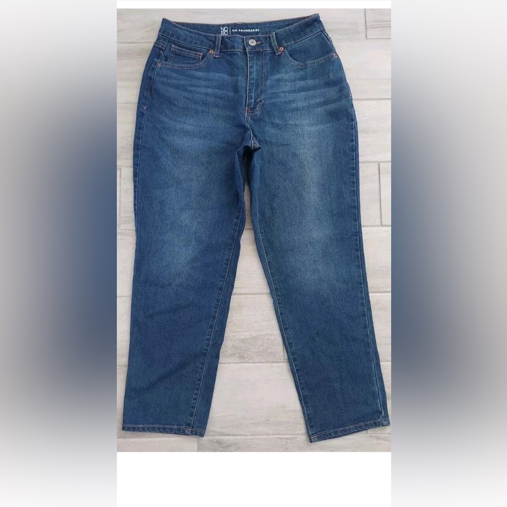 Nobo Womens/Juniors Bottoms High Rise Dark Cotton Blend Stretch Mom Jean Size 11